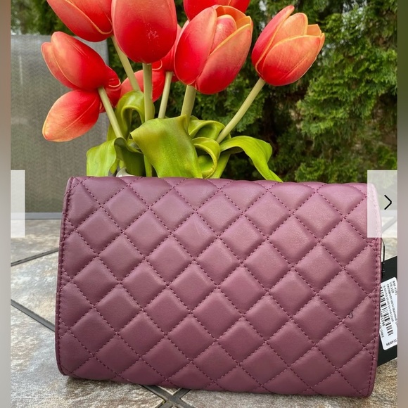 NWT-Badgley Mischka crossbody with diamond quilting- style 4181- in Plum color - Picture 10 of 15